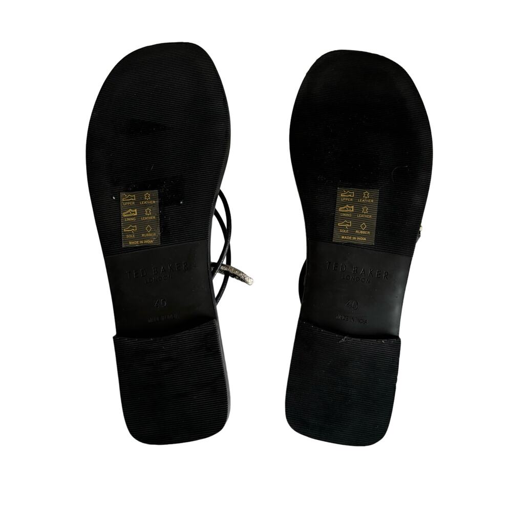 Ted Baker London Teppo Black and Snake Strappy Slide Sandals Women’s Size 10 - Picture 3 of 6